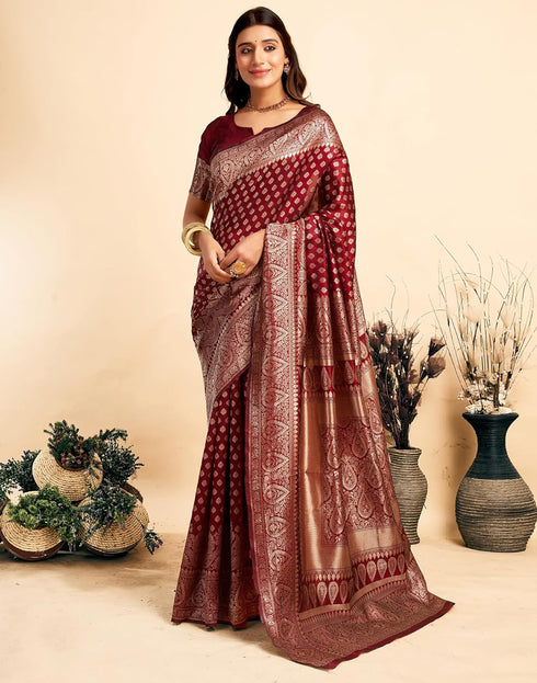 Vasthrlay Kanjivaram Banarasi Wedding Light Green Saree