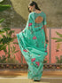 Vasthrlay Womens Printed Unstitched White Saree