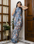 Vasthrlay Womens Cotton Unstitched Teal Saree