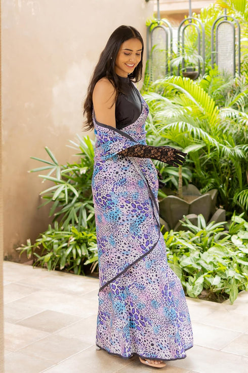 Vasthrlay Fashion Georgette Off Multicolor Ethnic Wear