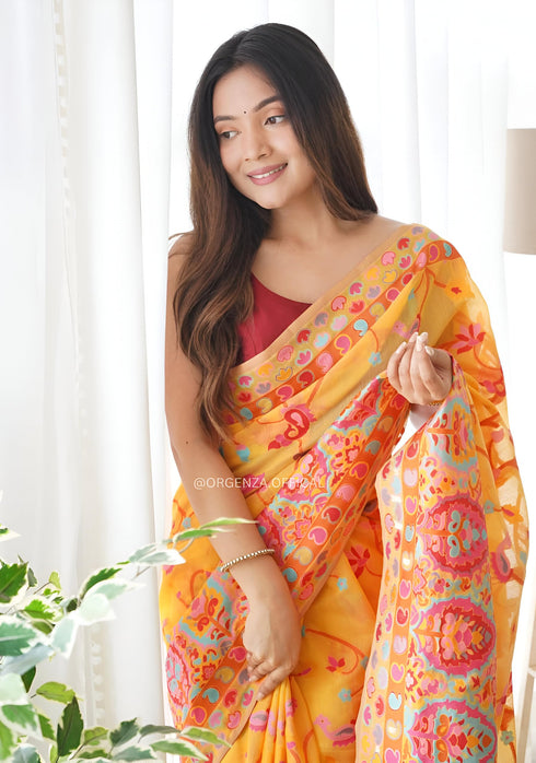 Vasthrlay Banarasi Unstitched Saree