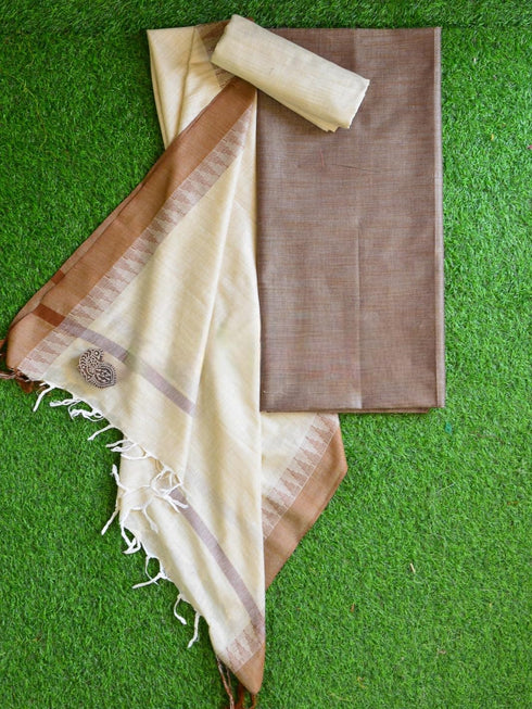Vasthrlay Yellow Handwoven Unstitched Saree