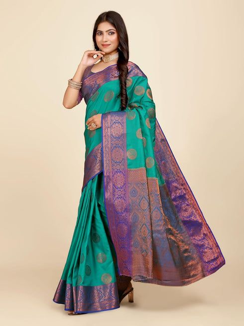 Vasthrlay Banarasi Mehendi Ethnic Wear