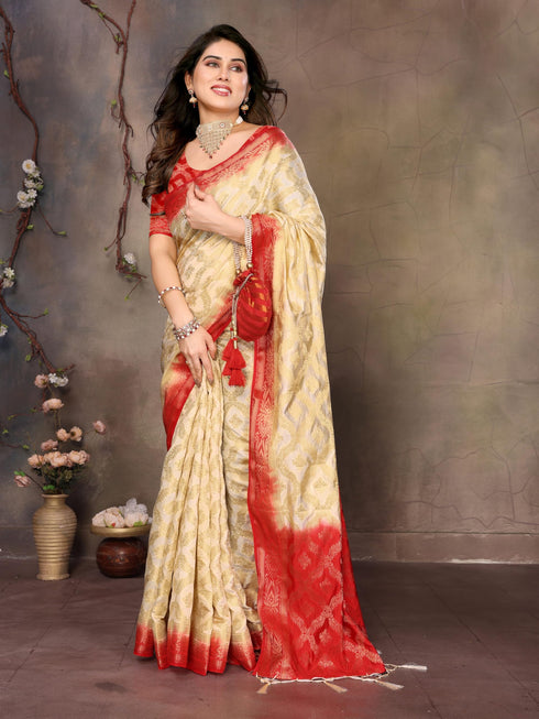 Vasthrlay Banarasi Unstitched Saree