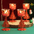 TIED RIBBONS Set of 4 Christmas Candle Holder