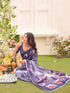 Vasthrlay Womens Printed Unstitched Sage Green Saree
