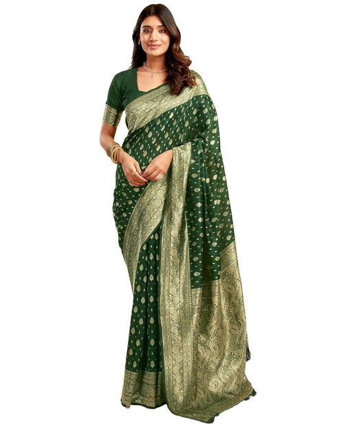 Vasthrlay Kanjivaram Banarasi Wedding Light Green Saree