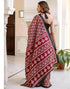 Vasthrlay Womens Printed Unstitched Maroon Saree