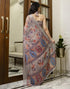 Vasthrlay Womens Cotton Light Brown Saree With Unstitched Blouse Piece