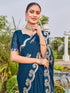 Vasthrlay Georgette Embroidery Dark Saree