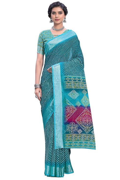 Vasthrlay Bandhani Chiffon Rani Ethnic Wear