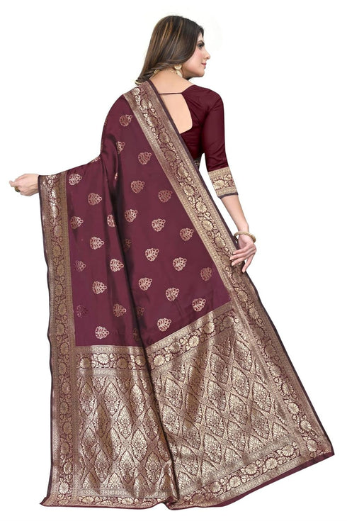 Vasthrlay Maroon Kanchipuram Ethnic Wear