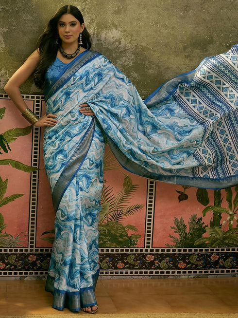 Vasthrlay Printed Weaving Unstitched Multicolor Saree
