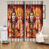 Eyelet Polyester Light Filtering God Printed Long Crush Curtains 7Ft | 2Pcs