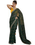 Vasthrlay Georgette Bandhani Unstitched Red Saree