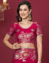 Vasthrlay Kanjivaram Banarasi Unstitched Red Saree