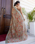 Vasthrlay Womens Printed Unstitched White Saree