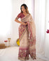 Vasthrlay Handloom Beige Blue Traditional Saree