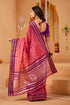 Vasthrlay Orange Jacquard Unstitched Saree