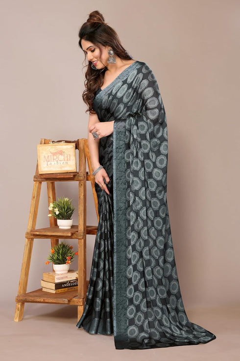 Vasthrlay Fashion Chiffon Printed Dusty Ethnic Wear
