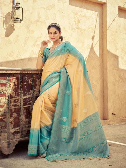 Vasthrlay Kanjivaram Unstitched Jacquard Stylish Saree