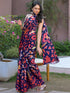 Vasthrlay Womens Printed Unstitched Off White Saree