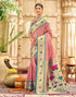 Vasthrlay Paithani Kanjivaram Unstitched Pink Saree