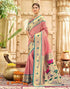 Vasthrlay Paithani Kanjivaram Unstitched Pink Saree