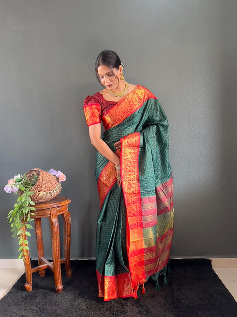 Vasthrlay Kanjivaram Traditional Contrast Included