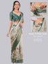 Vasthrlay Off White Striped | Floral | Solid Print Design Linen Saree
