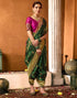 Vasthrlay Paithani Banarasi Unstitched Green Saree
