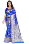 Vasthrlay Pure Kanjivaram Silk Blue Saree Soft Design With Blouse