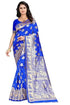 Vasthrlay Pure Kanjivaram Silk Blue Saree Soft Design With Blouse
