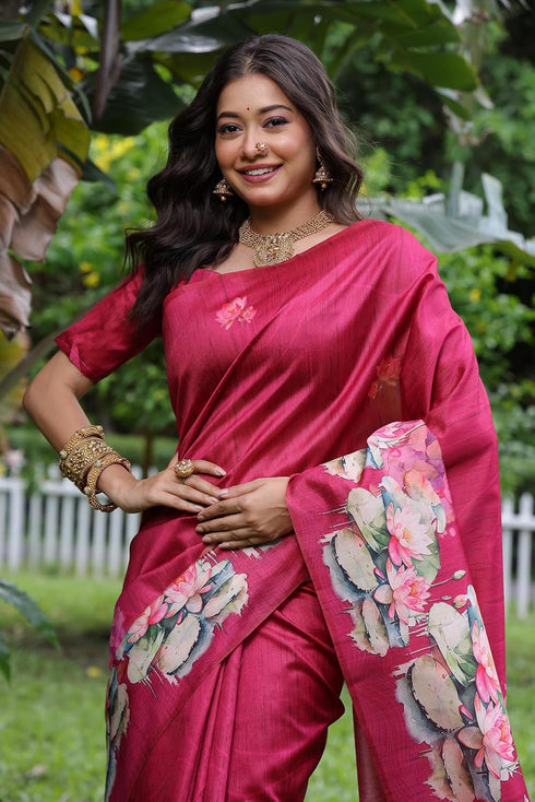 Vasthrlay Tussar Beautiful Royal Blue