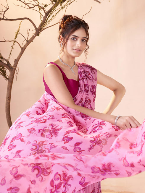 Vasthrlay Georgette Printed Saree