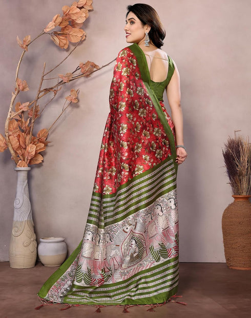 Vasthrlay Kalamkari Unstitched Material Az Ys Subila Ethnic Wear