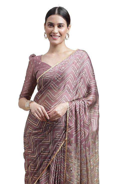 Vasthrlay Fashion Chiffon Chevron Printed Ethnic Wear