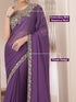 Vasthrlay Chiffon Embroidery Unstitched Purple Ethnic Wear