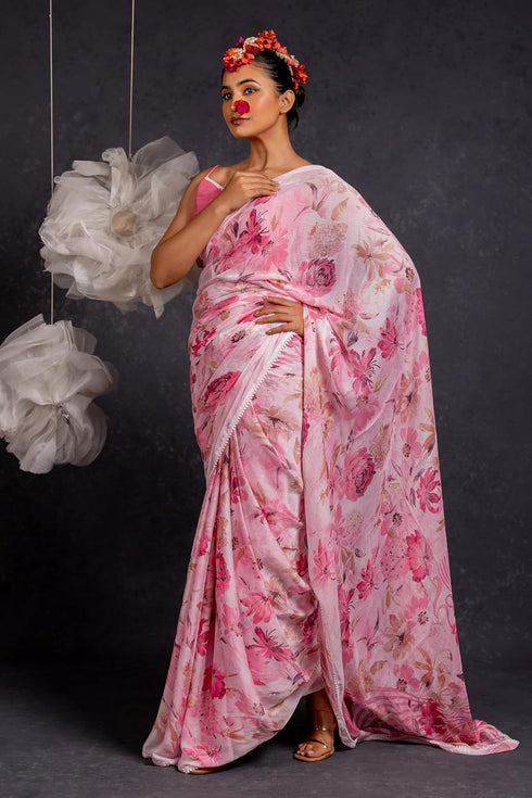 Vasthrlay Fashion Georgette Floral Printed Ethnic Wear