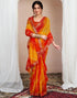 Vasthrlay Chiffon Bandhani Unstitched Yellow Saree