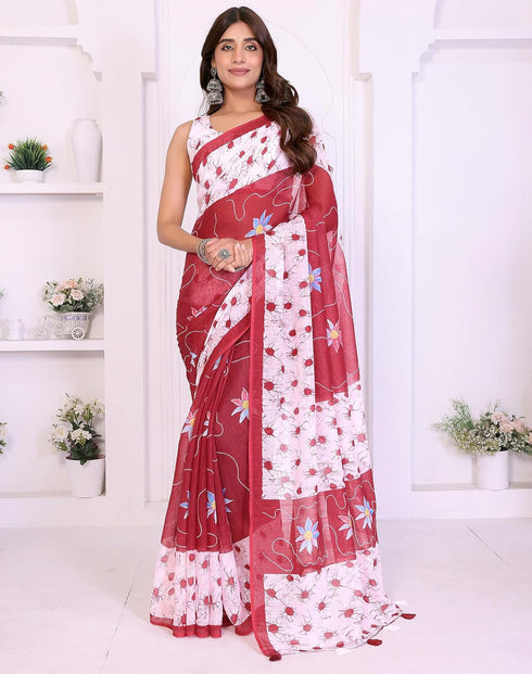 Vasthrlay Chanderi Unstitched Blouse Saree Az Ys Vedashri
