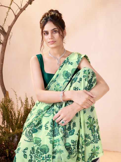 Vasthrlay Georgette Printed Saree