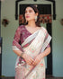 Vasthrlay Handwoven Printed Tasselled Saree