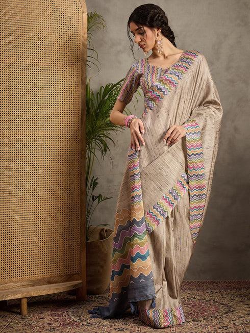 Vasthrlay Georgette Madhubani Unstitched Su Ethnic Wear