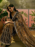Vasthrlay Embroidery Scalloped Unstitched Dark Green Saree