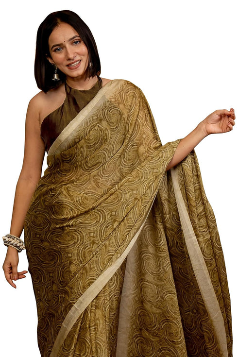 Vasthrlay Fashion Chiffon Geometric Printed Ethnic Wear