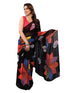 Vasthrlay Purple Georgette Printed Unstitched Saree