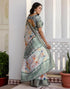 Vasthrlay Womens Printed Unstitched Beige Saree