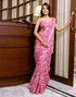 Vasthrlay Womens Printed Unstitched White Saree