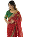 Vasthrlay Georgette Embroidery Red1 Saree With Unstitched Blouse Piece